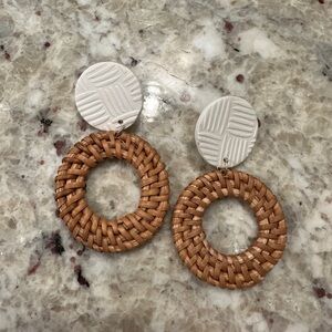 Clay & Rattan Statement Earrings